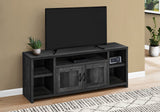 59" Black Cabinet Enclosed Storage TV Stand - Homeroots