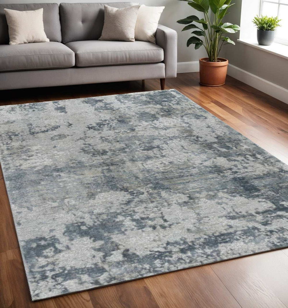 5' X 8' Blue Abstract Power Loom Area Rug - Homeroots - Flyclothing LLC