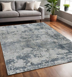 5' X 8' Blue Abstract Power Loom Area Rug - Homeroots - Flyclothing LLC