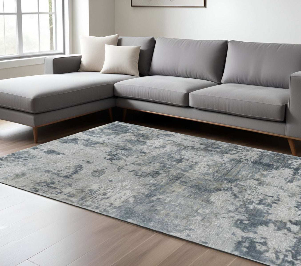 8' X 10' Blue Abstract Power Loom Area Rug - Homeroots - Flyclothing LLC