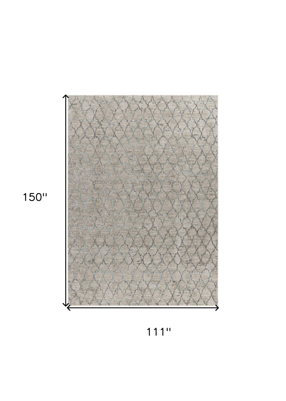 9' X 12' Beige Moroccan Stain Resistant Area Rug - Homeroots - Flyclothing LLC