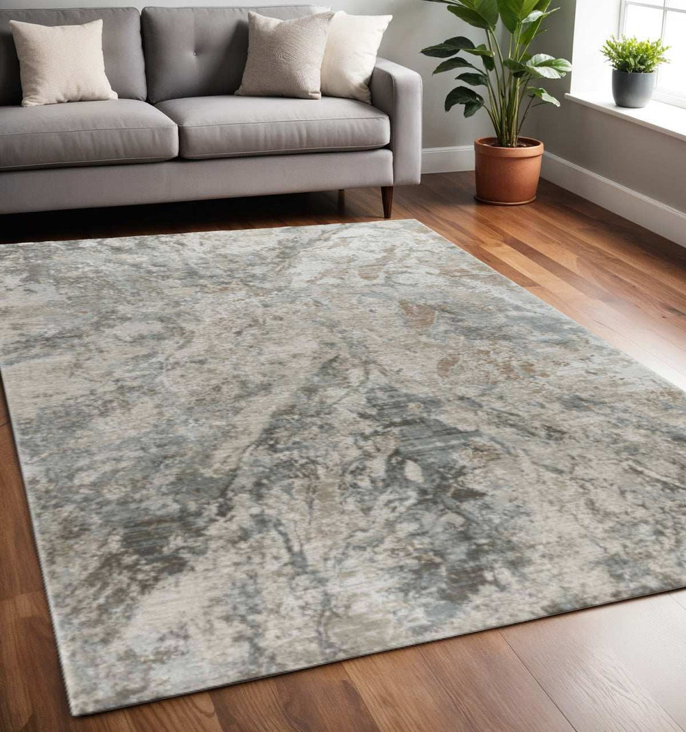 5' X 7' Beige Abstract Power Loom Area Rug - Homeroots - Flyclothing LLC