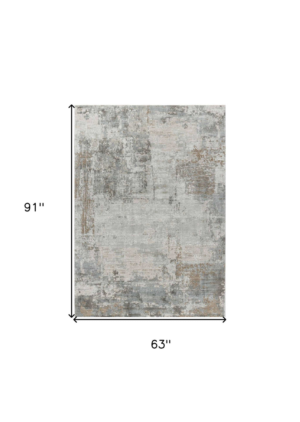 5' X 8' Beige Abstract Power Loom Stain Resistant Area Rug - Homeroots - Flyclothing LLC