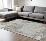 8' X 10' Beige Abstract Power Loom Stain Resistant Area Rug - Homeroots - Flyclothing LLC