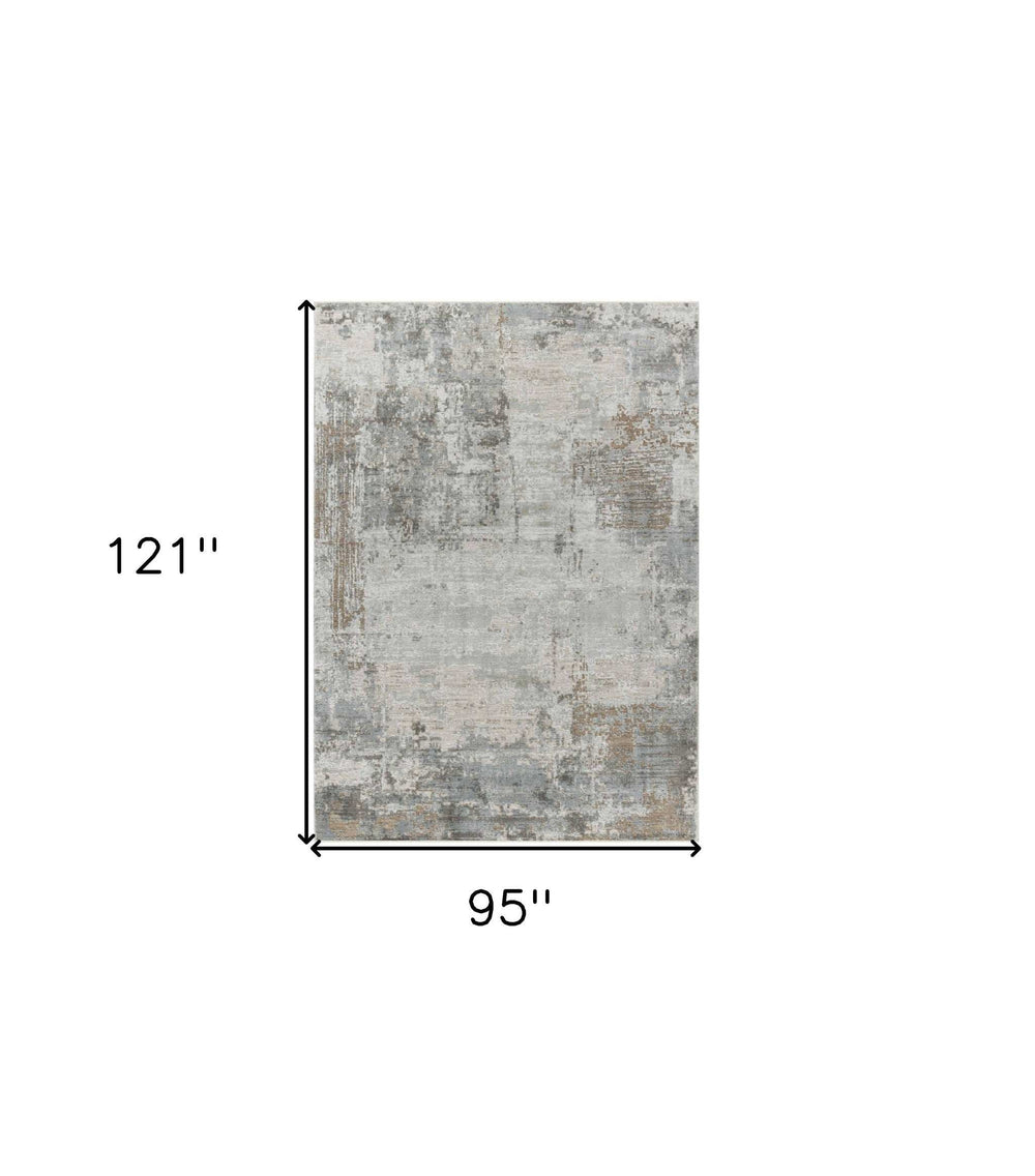 8' X 10' Beige Abstract Power Loom Stain Resistant Area Rug - Homeroots - Flyclothing LLC