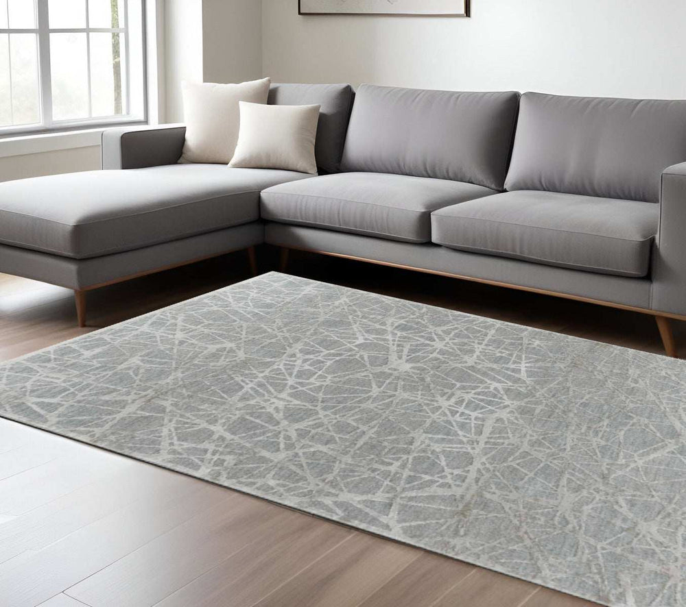 8' X 10' Turquoise Abstract Power Loom Stain Resistant Area Rug - Homeroots - Flyclothing LLC