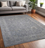 5' X 7' Blue Gray Southwestern Floral Area Rug - Homeroots - Flyclothing LLC