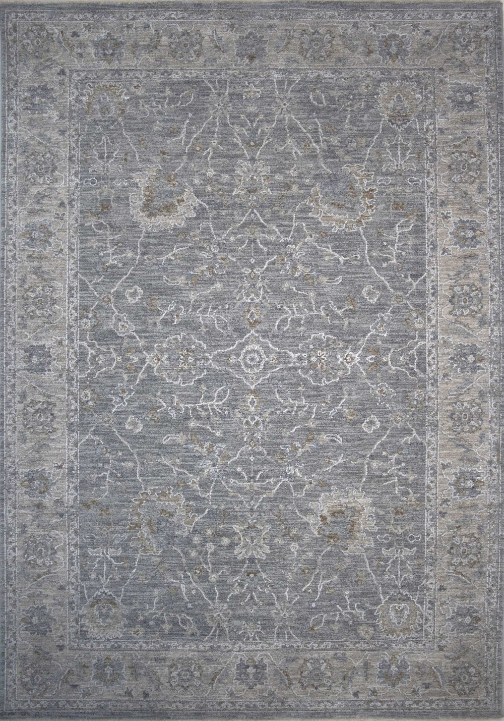 9' X 12' Blue Gray Southwestern Floral Stain Resistant Area Rug - Homeroots - Flyclothing LLC
