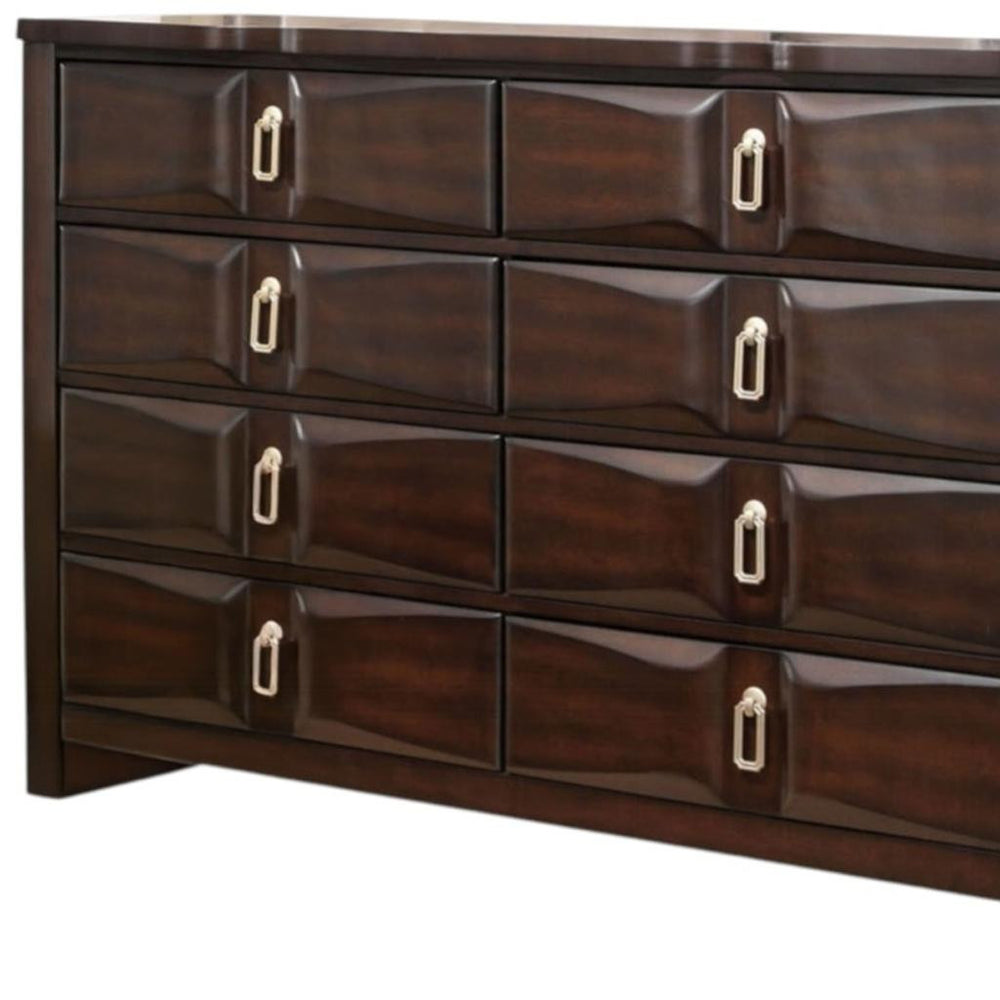 59" Espresso Eight Drawer Double Dresser