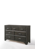 58" Gray Solid and Manufactured Wood Seven Drawer Triple Dresser - Homeroots - Flyclothing LLC
