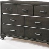 58" Gray Solid and Manufactured Wood Seven Drawer Triple Dresser - Homeroots - Flyclothing LLC