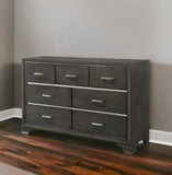 58" Gray Solid and Manufactured Wood Seven Drawer Triple Dresser - Homeroots - Flyclothing LLC