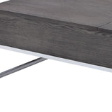 47" Gray and Silver Wood Lift Top Frame Coffee Table