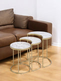 24" Gray And Gold Metal Round Nested Coffee Tables - Homeroots - Flyclothing LLC