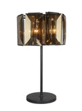 30" Bronze Metal Four Light Cylinder Bedside Table Lamp With Amber Round Shade - Homeroots - Flyclothing LLC