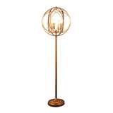 64" Gold Four Light Floor Lamp With Modern Gold Geometric Globe Shade - Homeroots - Flyclothing LLC