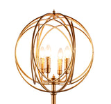 64" Gold Four Light Floor Lamp With Modern Gold Geometric Globe Shade - Homeroots - Flyclothing LLC