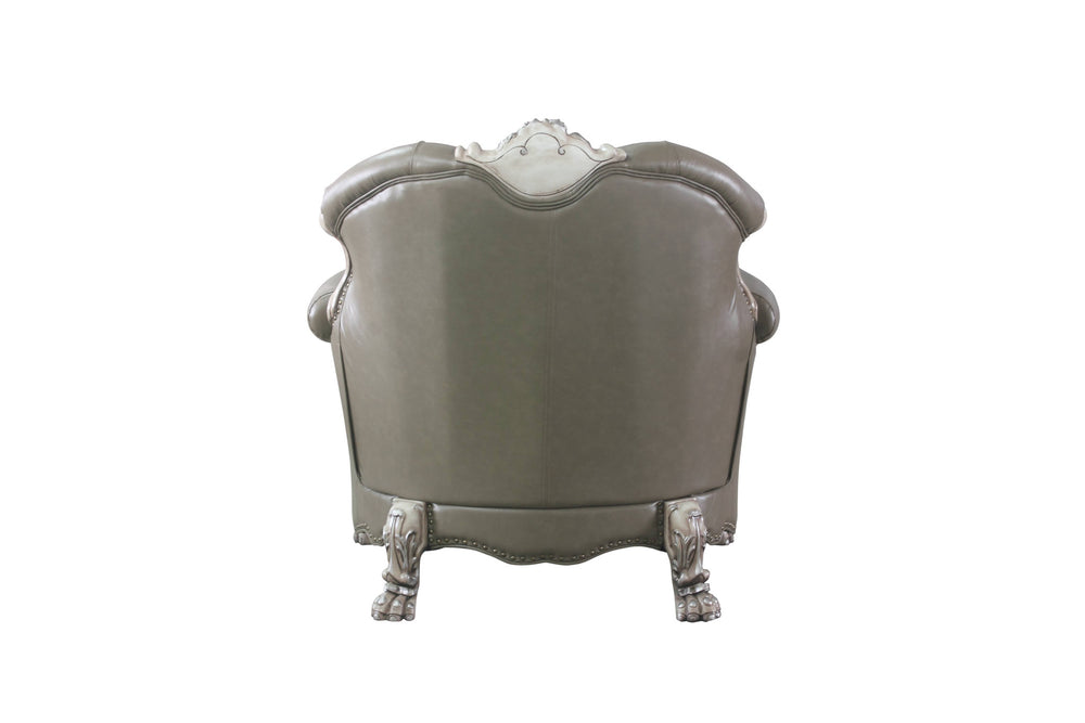 45" Champagne Faux Leather Arm Chair