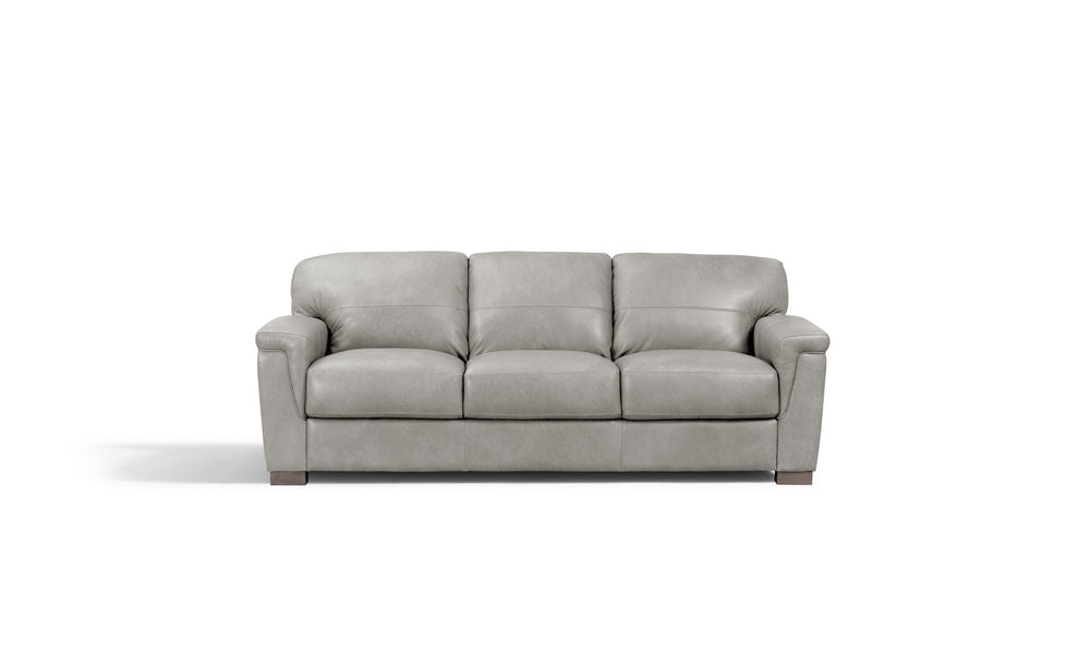 91" Gray Leather Sofa With Black Legs - Homeroots - Flyclothing LLC