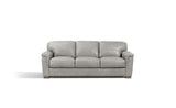 91" Gray Leather Sofa With Black Legs - Homeroots - Flyclothing LLC