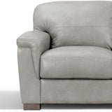 91" Gray Leather Sofa With Black Legs - Homeroots - Flyclothing LLC