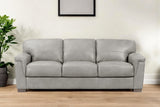 91" Gray Leather Sofa With Black Legs - Homeroots - Flyclothing LLC