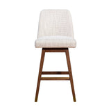 Beige And Brown Solid Wood Swivel Bar Height Bar Chair - Homeroots - Flyclothing LLC