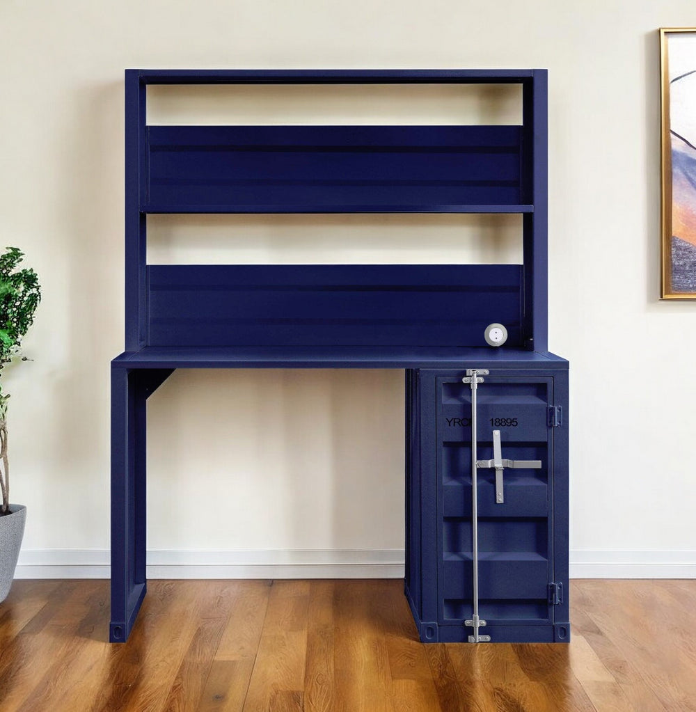 47" Blue Iron Writing Desk - Homeroots - Flyclothing LLC