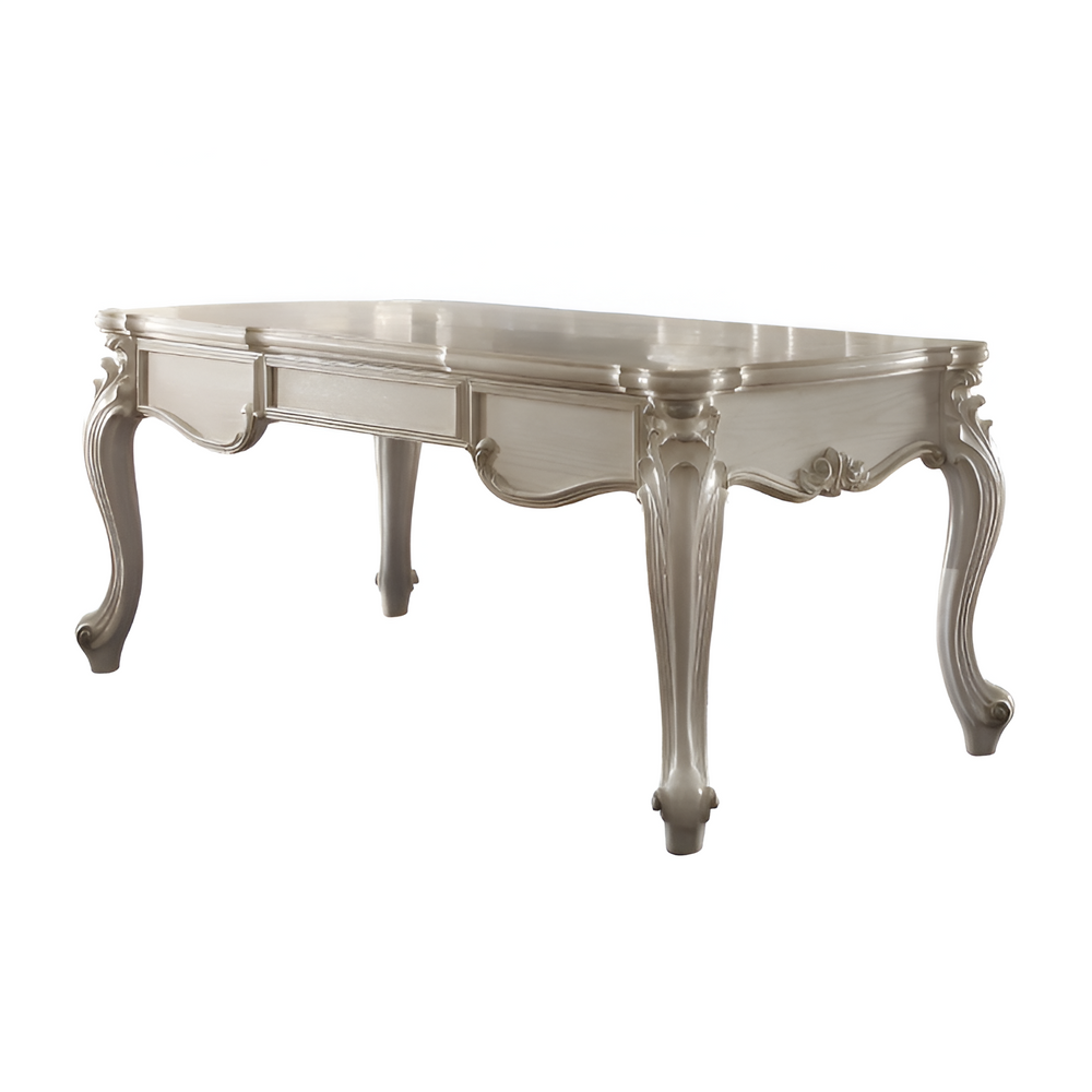 72" White Wood Executive Desk With Three Drawers