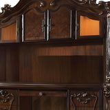 76" Dark Brown Wood Peninsula Credenza Desk With Four Cabinets Three Drawers - Homeroots - Flyclothing LLC