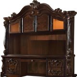 76" Dark Brown Wood Peninsula Credenza Desk With Four Cabinets Three Drawers - Homeroots - Flyclothing LLC