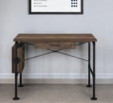 39" Brown and Black Writing Desk - Homeroots - Flyclothing LLC