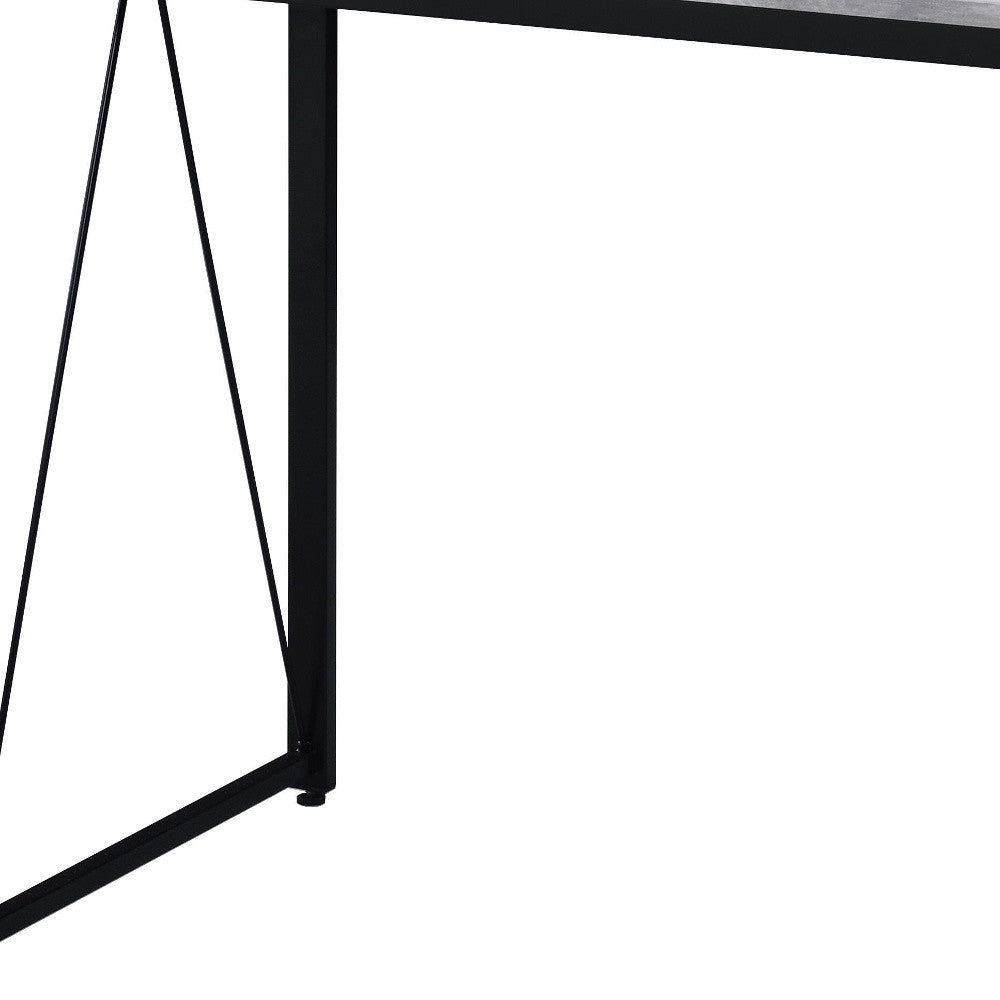 35" Antiqued White and Black Writing Desk - Homeroots - Flyclothing LLC