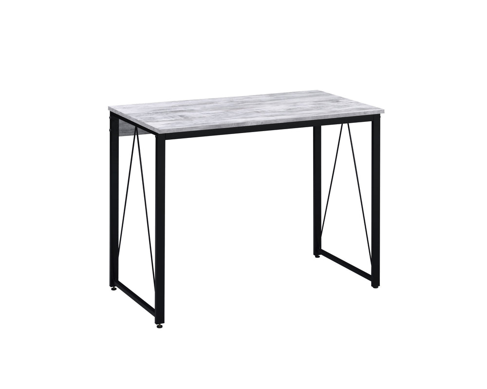 35" Antiqued White and Black Writing Desk - Homeroots - Flyclothing LLC