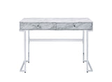 42" White Writing Desk With Two Drawers - Homeroots - Flyclothing LLC