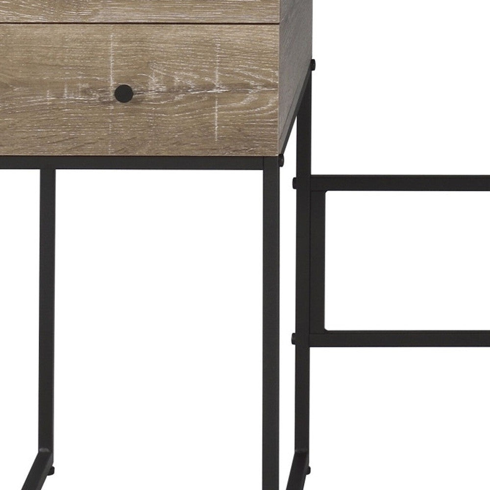 47" Brown and Black Writing Desk With Four Drawers - Homeroots - Flyclothing LLC