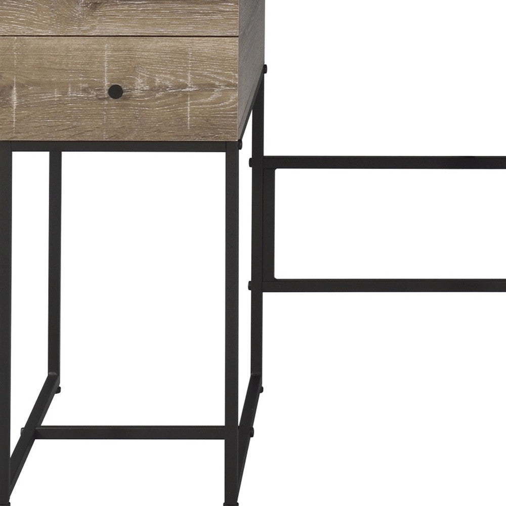 47" Brown and Black Writing Desk With Four Drawers - Homeroots - Flyclothing LLC