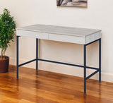 42" Natural and Black Writing Desk With Two Drawers - Homeroots - Flyclothing LLC