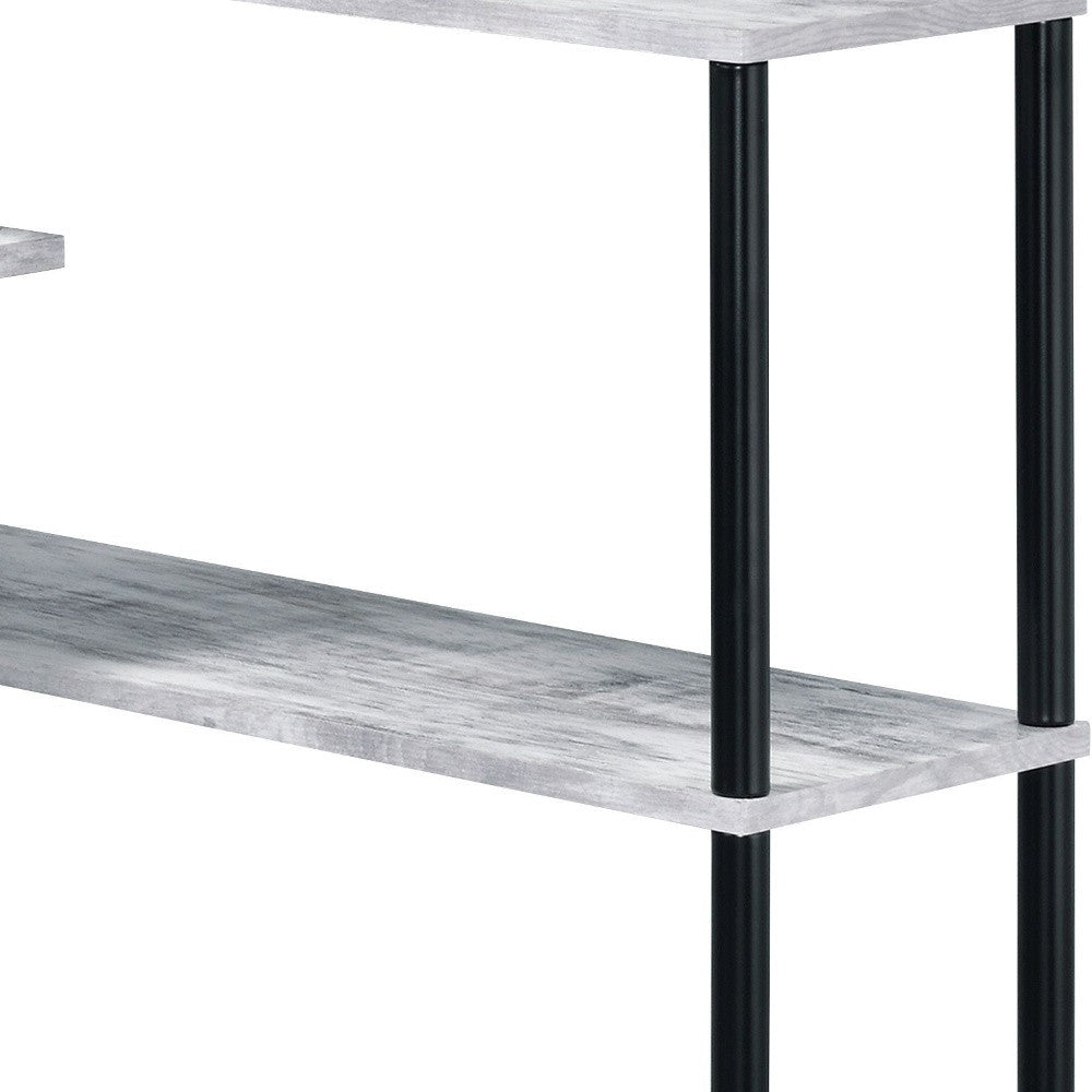 39" Antiqued White L Shape Writing Desk - Homeroots - Flyclothing LLC