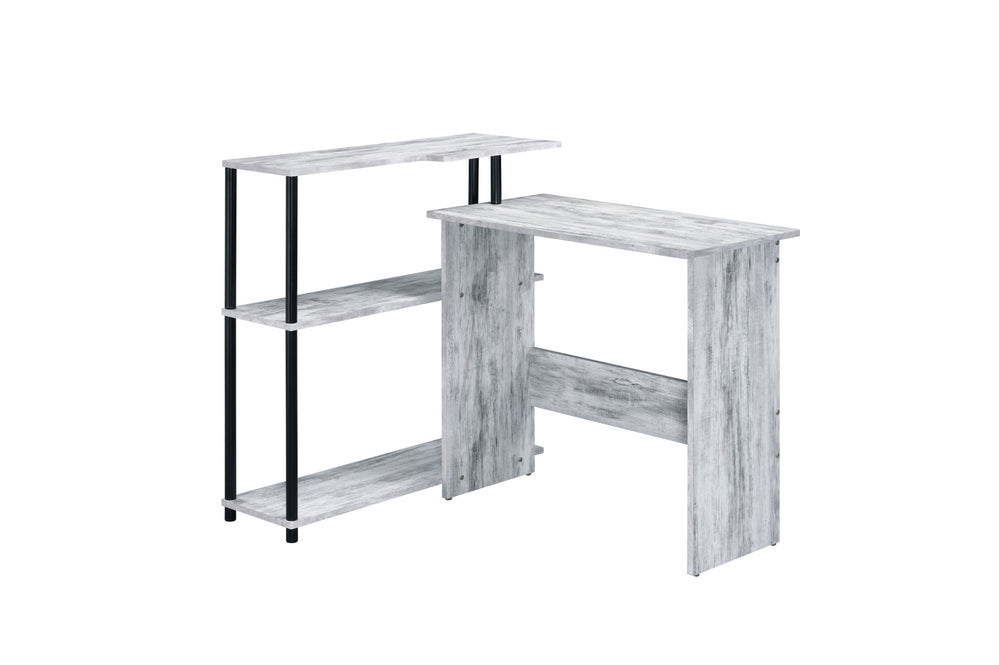 39" Antiqued White L Shape Writing Desk - Homeroots - Flyclothing LLC