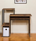 37" Brown and Black Computer Desk - Homeroots - Flyclothing LLC