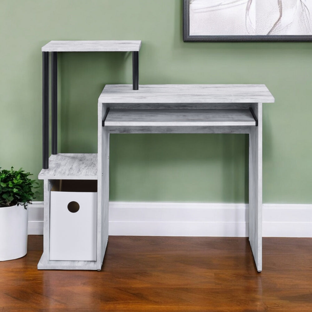 37" Antiqued White Computer Desk - Homeroots - Flyclothing LLC