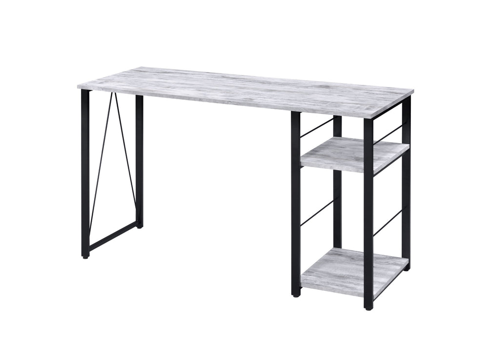 47" Antiqued White and Black Writing Desk - Homeroots - Flyclothing LLC