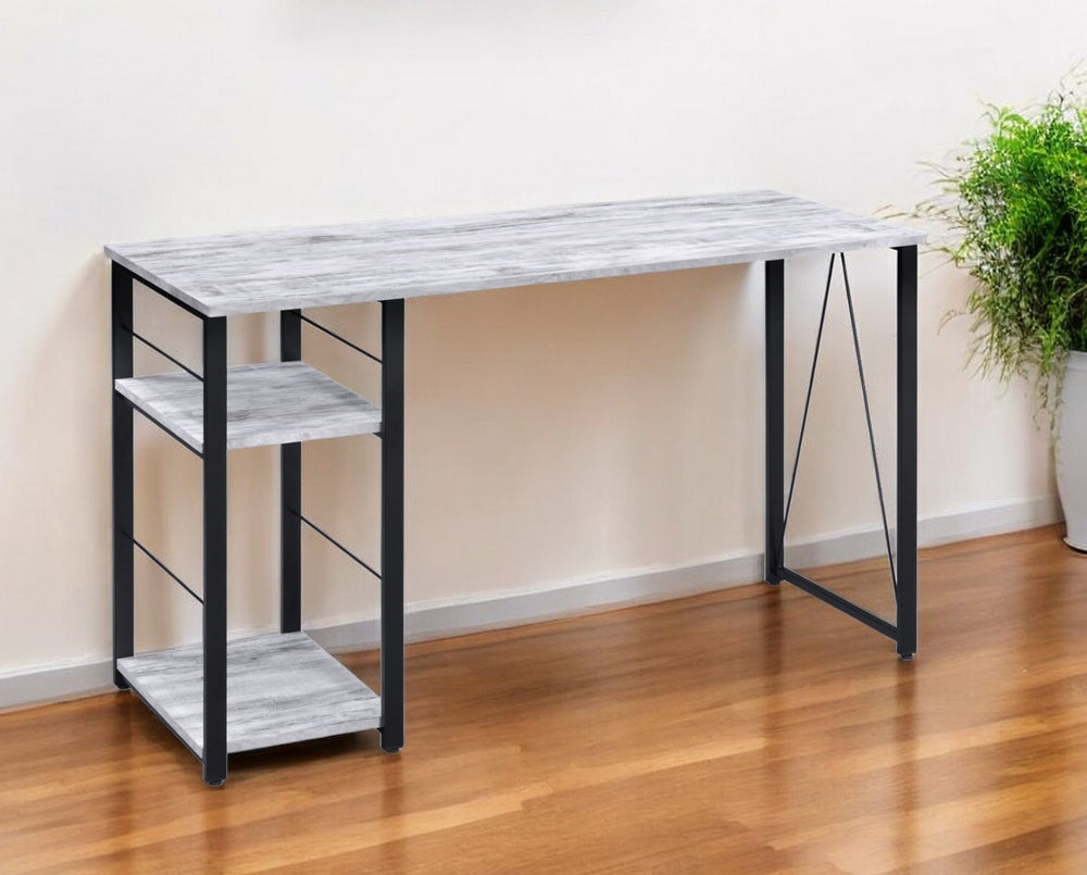 47" Antiqued White and Black Writing Desk - Homeroots - Flyclothing LLC