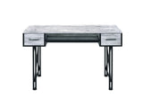 47" Antiqued White and Black Computer Desk With Two Drawers - Homeroots - Flyclothing LLC