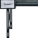 47" Antiqued White and Black Computer Desk With Two Drawers - Homeroots - Flyclothing LLC