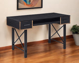 47" Black Computer Desk With Two Drawers - Homeroots - Flyclothing LLC