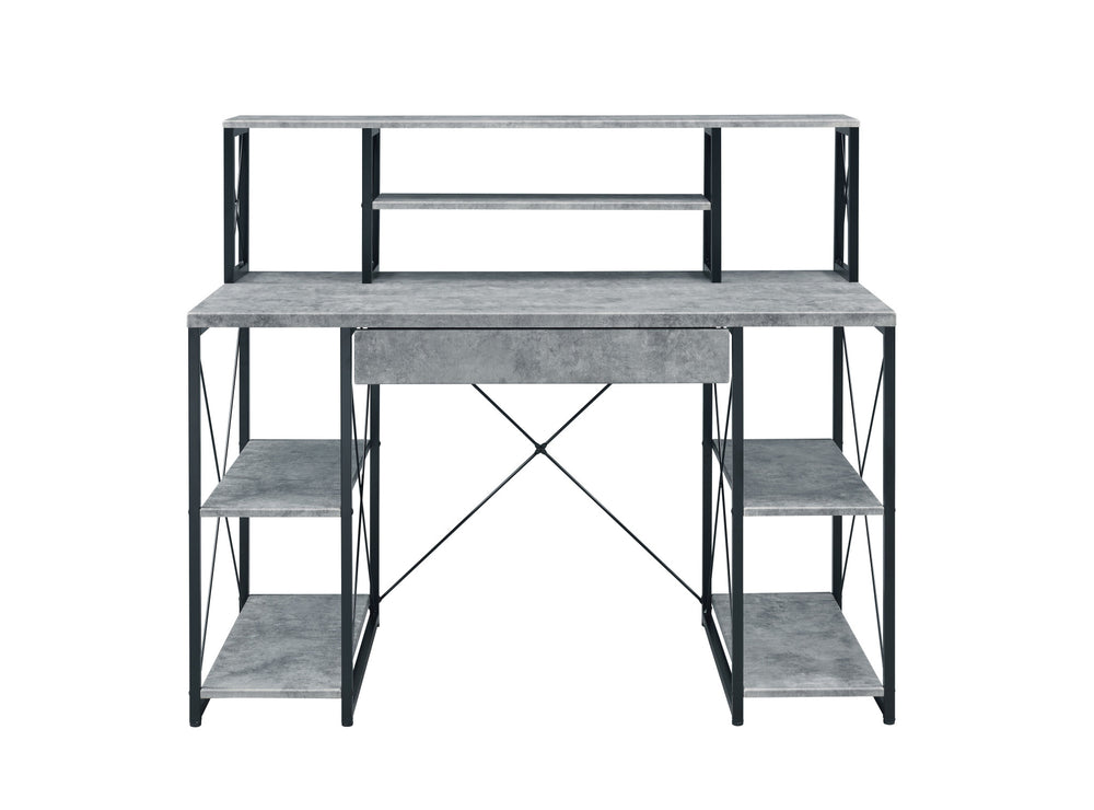 47" Gray and Black and Black Computer Desk - Homeroots - Flyclothing LLC