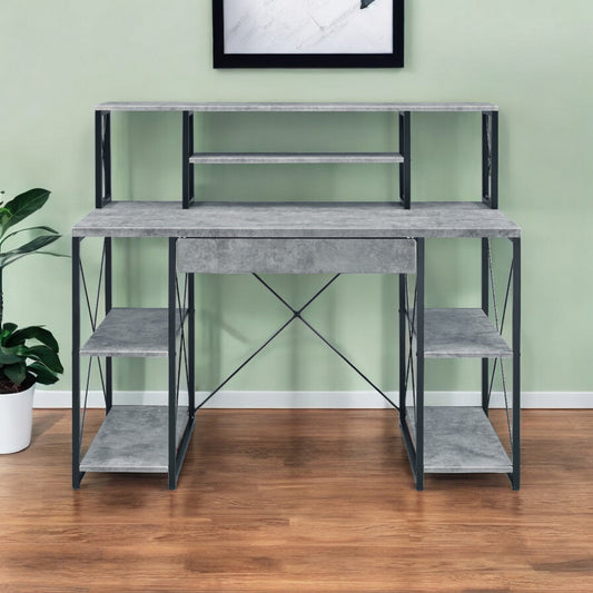 47" Gray and Black Computer Desk