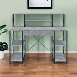 47" Gray and Black and Black Computer Desk - Homeroots - Flyclothing LLC